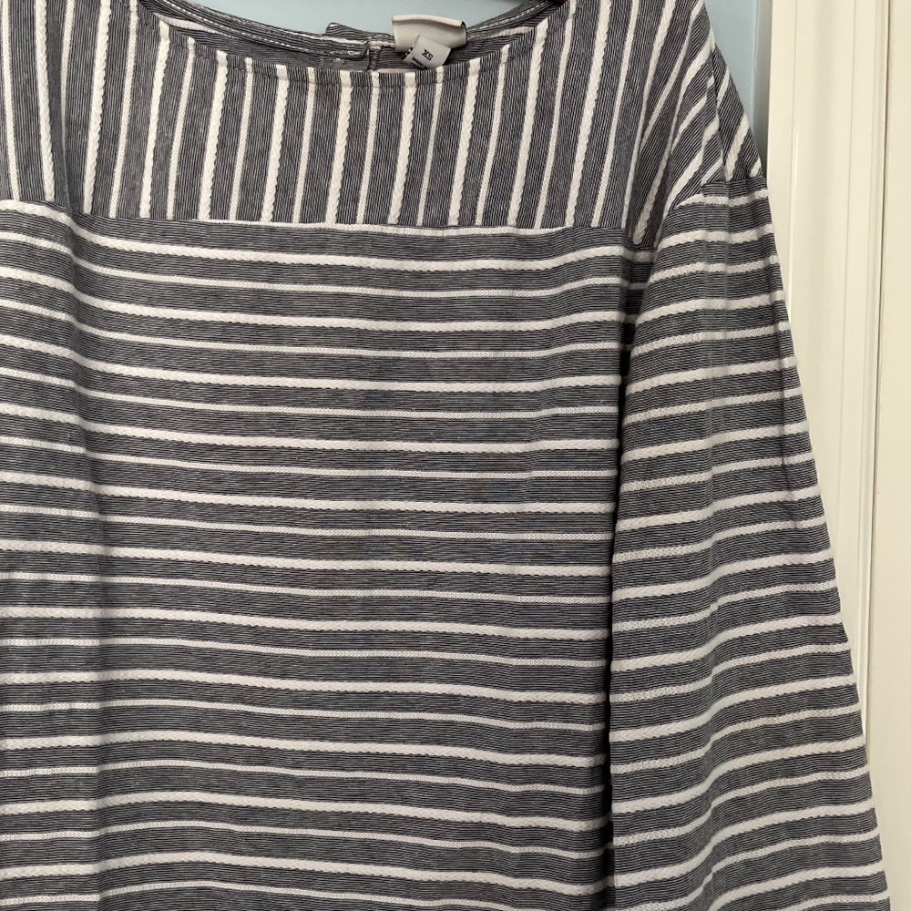 A New Day Knit Striped Button Back Top